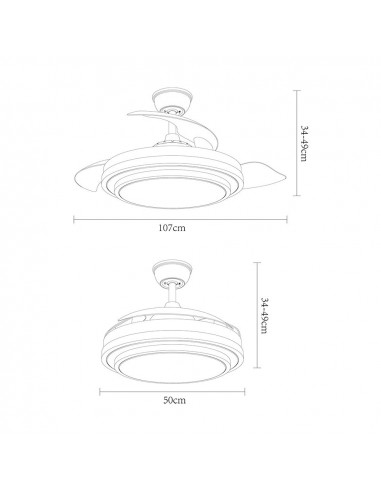 Ventilador DC Ibe 72w 6117lm Niquel 3...