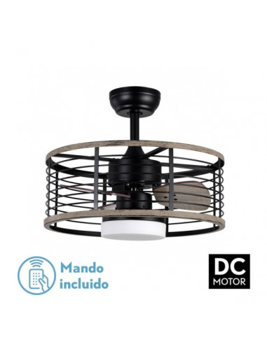 Ventilador Dc 24w Pella Negro/Madera...