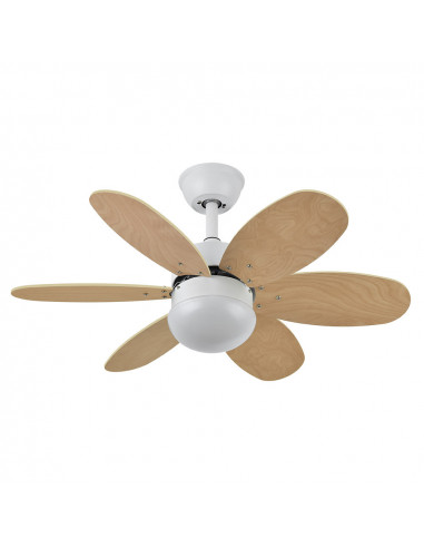 Ventilador Dc Alves 2xe27 Blanco Con...