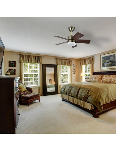 Ventilador Dc Marta 36w Cuero 5 Aspas...